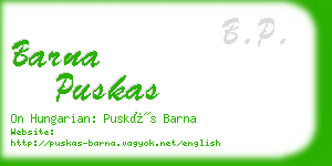 barna puskas business card